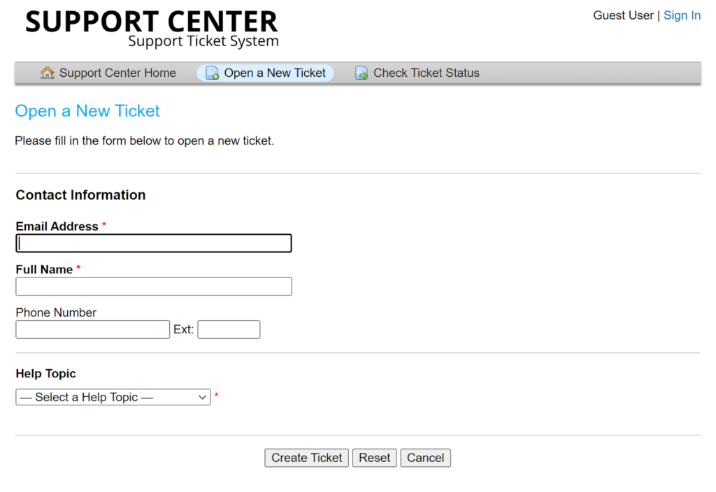 osTicket - Ticket表单