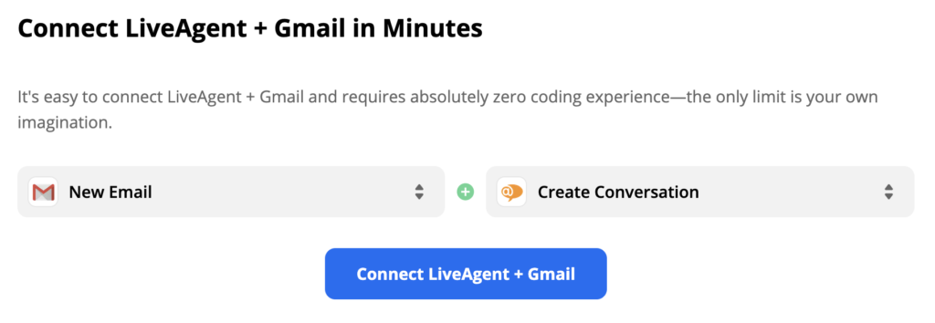 LiveAgent 和 Gmail新邮件触发条件和行动创建对话