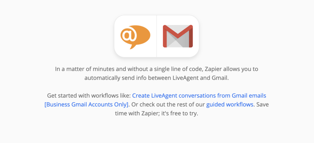 通过Zapier连接 Gmail 和 LiveAgent